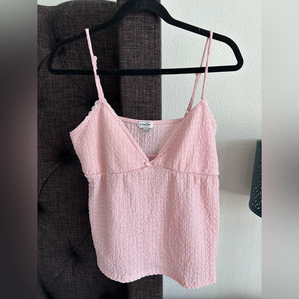 Faded Rose Light Pink Textured Cami Top
